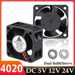 Gdstime 4020 Lüfter 24 V 12 V 5 V Lüfter 40 mm Dual Ball 3D-Druckerlüfter 40 x 40 x 20 mm 2PIN bürstenloser DC-Axiallüfter Mini-CPU-Kühler