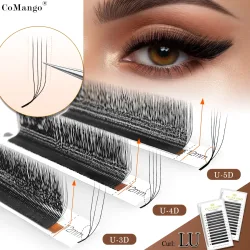 CoMango 3D 4D 5D U-förmige LU-Curl-Wimpernverlängerung Premium-weiche künstliche Wimpern vorgefertigte Fächer-U-Wimpern Schönheits-Make-up