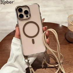 Transparente magnetische Umhängekette für Magsafe-Hülle für iPhone 18 17 15 11 12 13 14 16 Pro Max Plus Anti-Verlust-Hülle