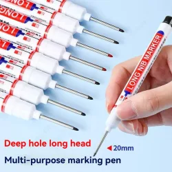 NONE, 4 Stück/Set 20 mm Marker mit langem Spitzenkopf für tiefe Löcher, für Metallperforation, wasserfest, für Badezimmer, Holzbearbeitung, Dekoration, vielseitig einsetzbar