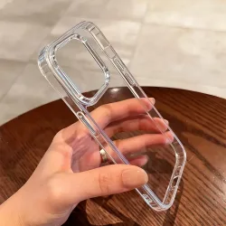 Luxuriöse transparente Handyhülle für iPhone Duo 18 17 16 15 14 Plus 13 12 11 Pro Max, stoßfeste HD klare Hartschalen-Acryl-Rückseite