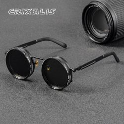 CRIXALIS Polarisierte Runde Sonnenbrille ND9 Einstellbare Dimmung Männer Frauen Retro Punk männer Angeln Brillen Outdoor Shades UV400