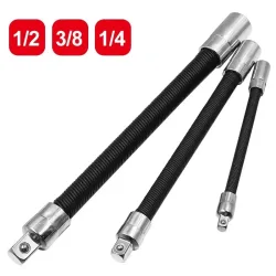 Schraubenschlüssel, flexible Steckschlüssel-Verlängerungsstange, 1/2 Zoll, 1/4 Zoll, 3/8 Zoll, Antriebe für Ratsche, verchromte Vanadium-Legierung, Stahlschlüssel-Verlängerungsstange