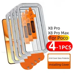 4/3/2/1 Stück für Poco X8 Pro Glas Xiaomi Poco X8 Pro Panzerglas Vollflächiger Kleber 9H Staubfreier Displayschutz Poco X8 Pro Max