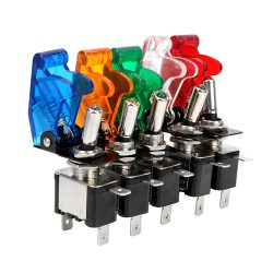 1PCS 12V 20A Kippschalter LED Schalter Auto Auto Abdeckung LED Licht Mit Schutzhülle SPST Kippschalter steuerung Ein/Aus 5