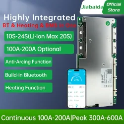 Jiabaida Eingebautes BT 10S 13S 14S 15S 16S 20S 21S 36V 48V 60V 72V LiFePO4 Li-Ionen Smart BMS 100A 120A 150A 200A mit Heizfunktion