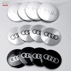 56/60/63/65/68mm Auto-Radnabenkappen Emblem Radkappe Abzeichen Aufkleber Dekoration für Audi Sline A1 A2 A3 A4 A4L P 8V 8L RS RS3 RS4