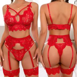 Sexy Dessous Frau Sex Bh Set Und Strumpfband Dessous Spitze G-String Nahtlose Bralette Panty Weibliche Unterwäsche Erotische Nachtwäsche Set