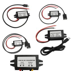 12v/24v zu 5v 3a netzteil wandler DC-DC abwärts modul USB-A buchse/typ c/dual usb/open wire stecker wasserdicht ce