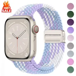Geflochtenes Nylonarmband, kompatibel mit Apple Watch S10 46 mm, 44 mm, 40 mm, 45 mm, 49 mm, 41 mm, 38 mm, iWatch-Serie SE 10 7 3 5 6 8 9 Ultra