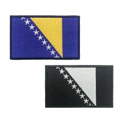 1 x Flagge von Bosnien und Herzegowina, Aufnäher, Streifen, Abzeichen, Anhänger, Chevrons, Militärarmband, zum Aufbügeln oder mit Hakenschlaufe, bestickt