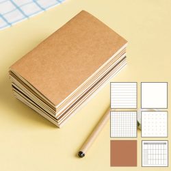 64-seitiges Kraftpapier-Notizbuch, liniert, blanko, Punktgitter, täglich, wöchentlich, monatlich, Planer, Schreibblöcke, Tagebuch, Reise-Notizbuch, Nachfüllungen