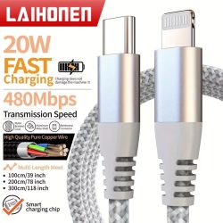 LAIHONEN für iPhone 14 13 12 MFI-zertifiziertes Typ C auf Lightning Schnellladekabel für iPad Ladedatenübertragungskabel