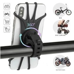 Universelle Silikon-Handyhalterung für Fahrrad und Motorrad, Rutschfester Verstellbarer GPS-Halter mit Halterung