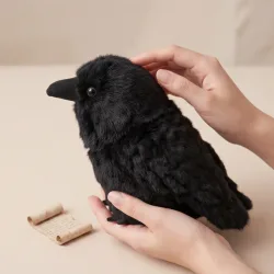 cxf, 10cm 20cm Kawaii Schwarze Krähe Plüschtier Realistische Krähe Stofftier Kreative Vogel-Softpuppe für Kinder und Erwachsene Gotische Raumdekoration