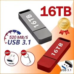 Originaler USB-Stick mit 16 TB, USB 3.2, Hochgeschwindigkeits-USB-Stick, Typ C, Metall-USB-Speicher für Computer-Speichergeräte