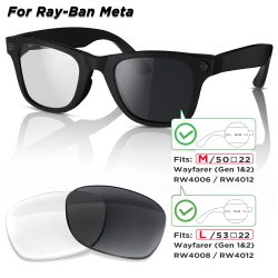 Photochrome und polarisierte Ersatzgläser für Ray-Ban Meta Wayfarer RW4006 / RW4008 / RW4012 Gen1/2 AI Smart Glasses Lens