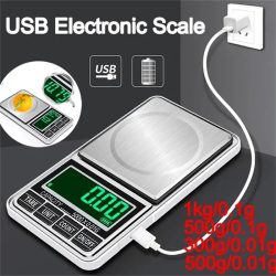 Tragbare Mini-Taschen-Schmuckwaage, USB wiederaufladbar, digitale elektronische Schmuckwaage, hochpräzise tragbare Mini-LED-Waage