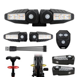 1/2Sets Fahrrad Fernbedienung Rücklicht Projektion Reiten Licht USB Fahrrad Licht Drahtlose Nachtlicht Blinker Sicherheit Lampe