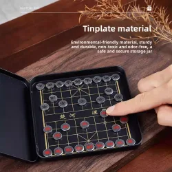 Mini Magnetisches Schach Xiangqi Set Tragbares Metall-Reisespiel Denkspiel Puzzle für Kinder Erwachsene Desktop Familie Party Geschenk