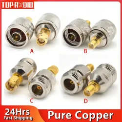 SMA Auf N Adapter N Männlich Weiblich Auf SMA Weiblich Männlich Jack Stecker Gerade RF Stecker Test Konverter Messing Kupfer