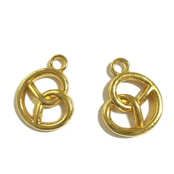 30 Stück 14 x 13 mm Loch: 2,3 mm Pretzel-Design-Anhänger H0010