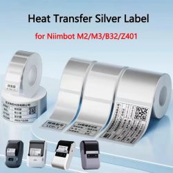 Niimbot M2/M3/B32/Z401 Silver Label Wärmeübertragungsdruckpapier Fester Asset-Aufkleber Bürogeräte Laser Silber Selbstklebend