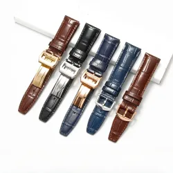 Gebogenes Schnittstellendesign, hochwertiges Krokodilleder-Uhrenarmband für IWC Portugieser Portofino, atmungsaktives, hautfreundliches Band