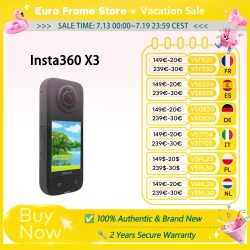 INSTA360, Insta360 X3 ? robuste Action-Kamera mit 1/2-Zoll-48MP-Sensoren, 5.7K Active HDR-Video, 72MP-Foto, 4K-Einzelobjektiv Insta360 X3 Kamera