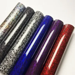 Regenbogen geschmiedete Kohlefaser-Vinyl-Wickelaufkleber, wasserdicht, Farbwechselfolie, Motorrad, Auto, geschmiedetes Carbon, Auto, selbstklebendes Vinyl
