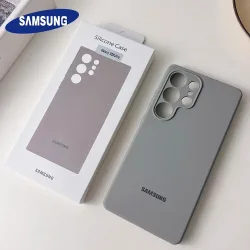 Original Flüssigsilikon Einfarbige Handyhülle für Samsung Galaxy S26 S25 S24 S23 S22 Ultra S24 Plus FE Hülle mit Originalverpackung