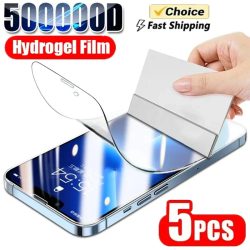 5Pcs Volle Abdeckung Hydrogel Film Für iPhone 13 12 11 14 15 Pro Max Screen Protector Für iPhone 16 PRO XR XS MAX 17 8 Plus Nicht Glas