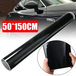 Glänzend schwarze Karosseriefolie Vinyl Wrap Aufkleber selbstklebende Aufkleber Motorräder Fahrrad Auto Haut Farbwechselfolien 150 * 50 cm