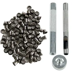 Ösen-Werkzeug-Set, Ösen-Set und 100 Nieten 6 mm oder 7 mm für DIY Kydex-Scheide-Holster