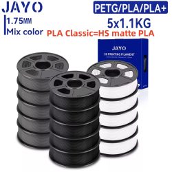 JAYO 3D PETG/PLA/PLA PLUS Druckerfilament 1,75 mm 5,5 kg 100 % keine Blasen ungiftig 3D-Druckmaterialien für 3D-Drucker und 3D-Stift