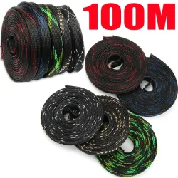 20/50/100 m PET erweiterbare geflochtene Kabelhülse Draht schützen Isolierung Ummantelung Kabel Schutzhülle 4/6/8/10/12/15/20 mm