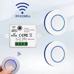 RF 433 MHz Drahtlose 10A Relais Empfänger Fernbedienung Licht Schalter 220 V 110 V Mini Runde Taste Wand Panel schalter Für LED Lampe