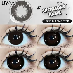 UYAAI, UYAAI Schwarze Linsen mit großem Durchmesser, 14,2-14,5 mm, farbige Kontaktlinsen für die Augen, große Augenlinsen, natürliche braune Linsen