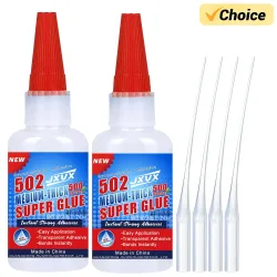50 g Professional 502 Superkleber Extra starker, schneller Sofortkleber Cyanacrylat Hardware Kunststoff Metall Autos Holz Basteln Glas Hobby Sekundenkleber Mit Vertreiber wasserfest.