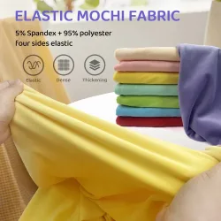 40 Farben 50x50cm Stretch Mochi Glatter Minky Stoff Hopen 95 % Polyester 5 % Spandex Stretch 4-seitiger Plüschstoff für DIY-Nähspielzeug