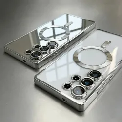 Luxuriöse Magnetische Transparente Hülle für Samsung Galaxy S26 S25 S24 S 26 Ultra Plus S26Ultra Kabelloses Laden Stoßfeste Abdeckung