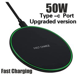 50W Kabelloses Ladegerät für iPhone 14 15 16 17 Pro Xs Max Mini X Xr Induktions-Schnellladepad für Samsung S25 S26 S8 S9 S10 Note