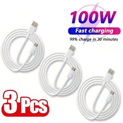 3 Stück 6A 100W Typ-C Superschnelles Ladekabel Datenkabel für Samsung Huawei Xiaomi Redmi Schnellladung USB-C-Kabel