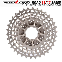 GOLDIX Ultraleichte CNC-Rennradkassette 11/12 Geschwindigkeit k7 11S 12S 28T/32T/34T/36T Kassettenritzel für SHIMANO HG