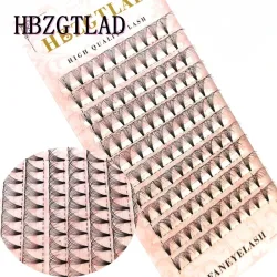 HBZGTLAD 6D/8D/10D Russische Volumen-Wimpernverlängerung Kurzer Stiel Vorgefertigte Fächer D/DD-Curl Nerzwimpern Einzelwimpernverlängerungen