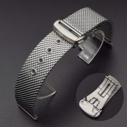 Mesh-Edelstahlarmband 20 mm 22 mm für Omega 007 Seamaster Diver 300 Uhrenarmband Herren Metallfaltschließe Armband Armband
