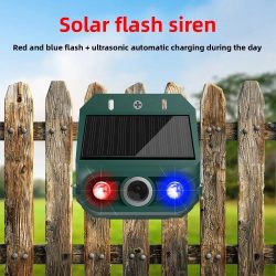 Solarbetriebener Ultraschall-Tiervertreiber für Mäuse, Ratten, Schlangen, Hunde, Wildtiere, mit Stroboskop-Blitz für den Außenbereich
