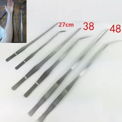 48 cm Edelstahl Aquarium Pinzette Zange Aquarium Pflanze Aquascape Werkzeuge Gerade Gebogene Pinzette Clip Aquatische Fütterung Zange