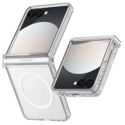 Für Samsung Galaxy Z Flip 7 6 5 Hülle mit Klarem Scharnierschutz, Kompatibel mit Kabellosem Laden, Stoßfeste Schlanke Schutzhülle