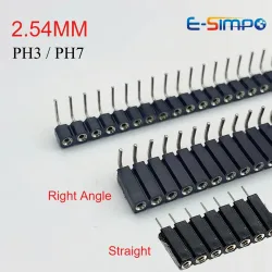 1P-40P 2,54mm Rundloch Rechtwinklig Einreihig 0,1 Zoll Abbrechbar Stapelbar PCB IC Kristall Transistor Buchsenleiste mit Zinnpins